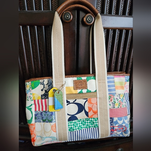 Vintage Coach Hampton Patchwork Tote Y2k - Picture 1 of 8